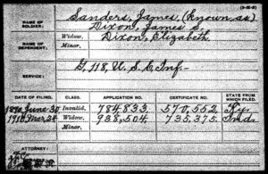 James Sanders' Pension Card