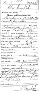 Charles English Muster and Descriptive Roll