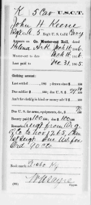 John Kean Muster-out Roll