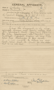 Affidavit from Mary Edelen’s children where William and Scott witness her signing another document with an “X”.