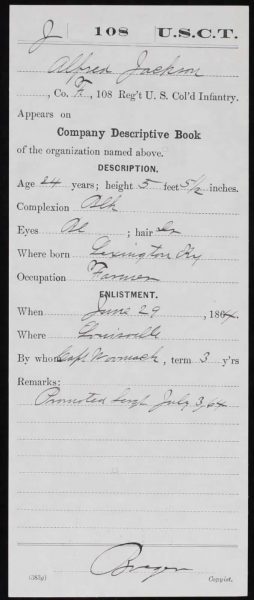 Alfred Jackson, Company Descriptive Book