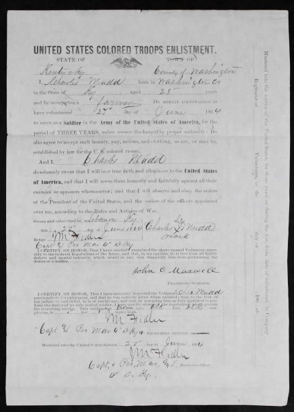 Charles Mudd Enlistment Papers