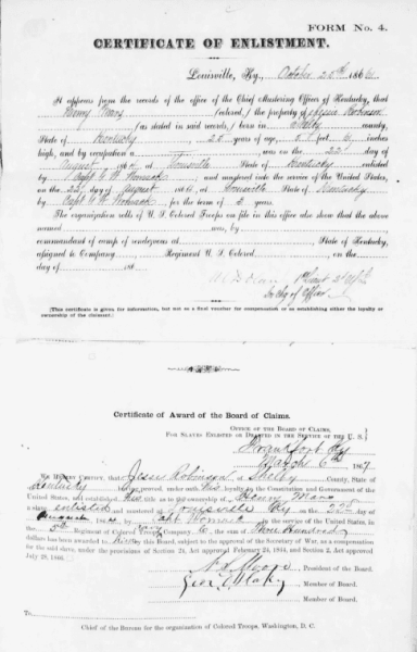 Henry Marrs Enlistment Papers