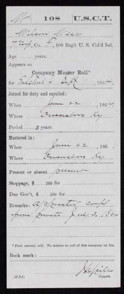 Wilson Weir Muster Roll